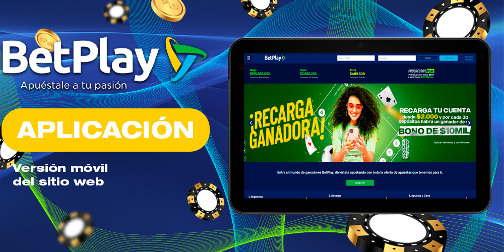 Versión móvil del sitio web de BetPlay