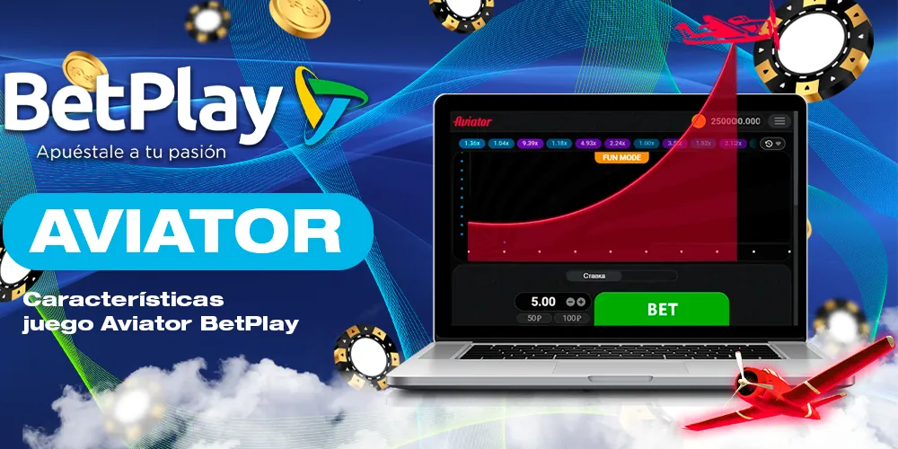 Características del juego Aviator de BetPlay